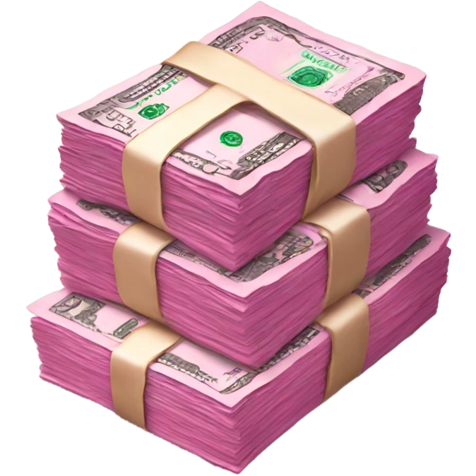 pink money stack emoji