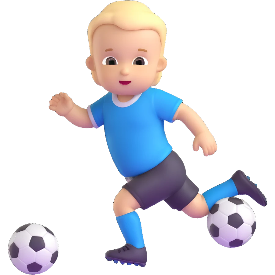 Baby playing soccer emoji