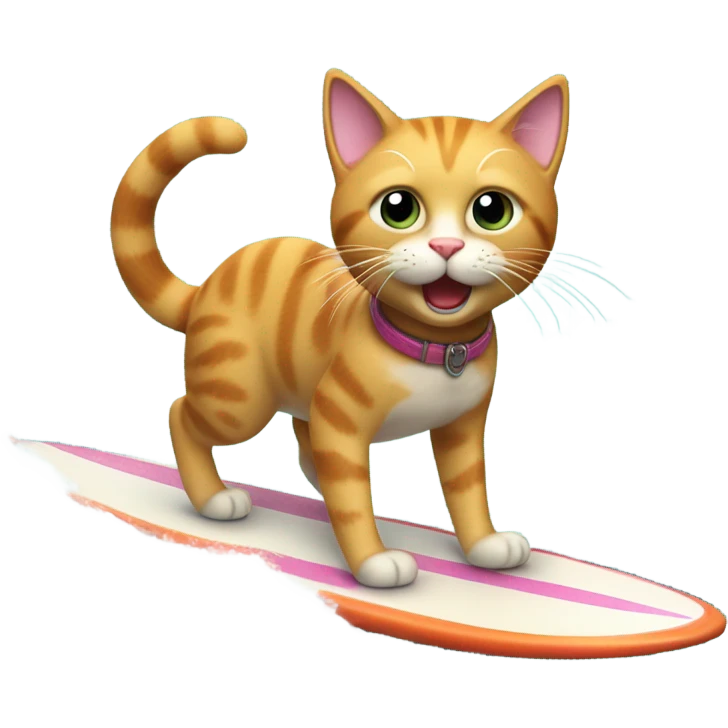 Cat surfing emoji