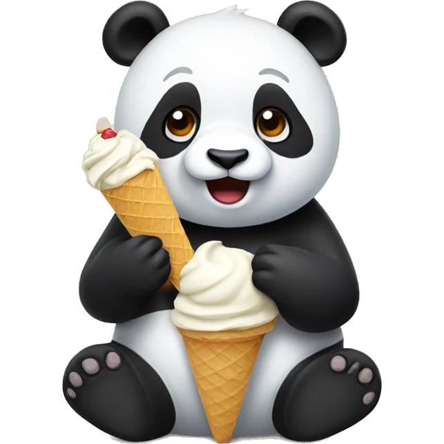 Panda eating ice cream emoji