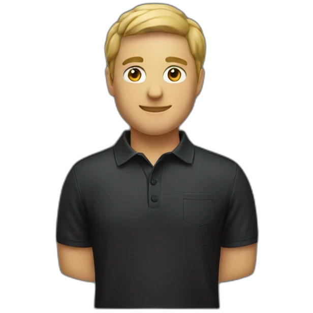 full image of a black polo shirt emoji