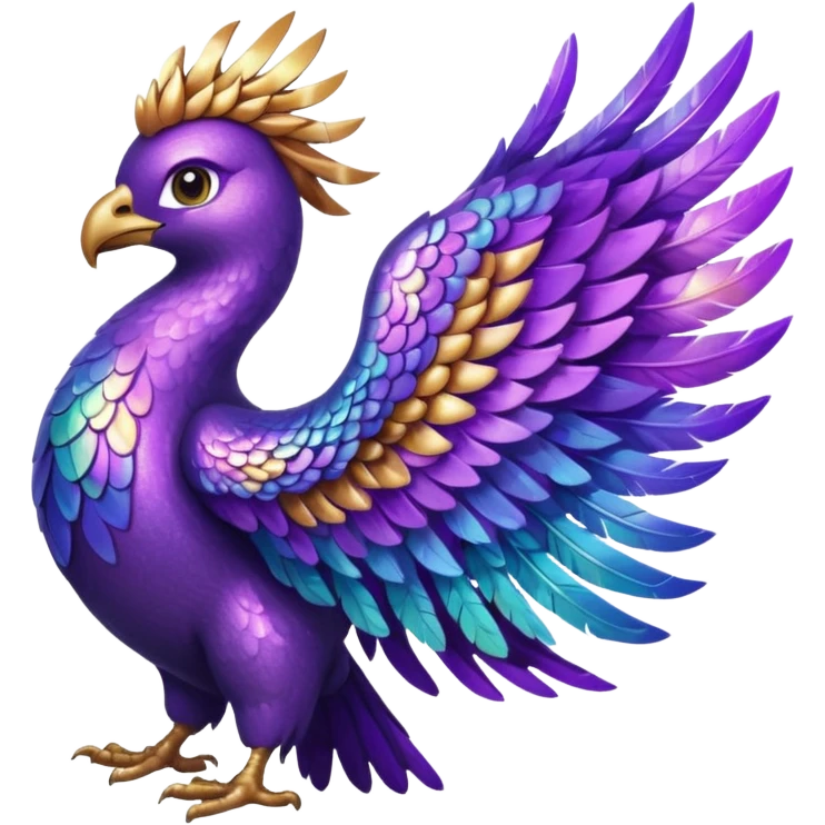 glitter purple phoenix emoji