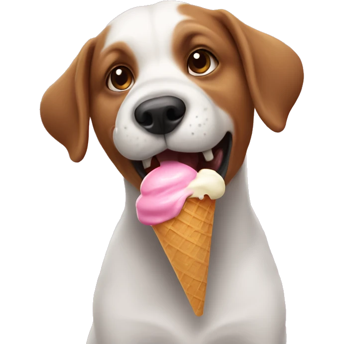 Dog eating ice cream emoji