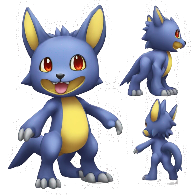 M kawaii cool edgy Digimon-Fakemon-animal full body emoji