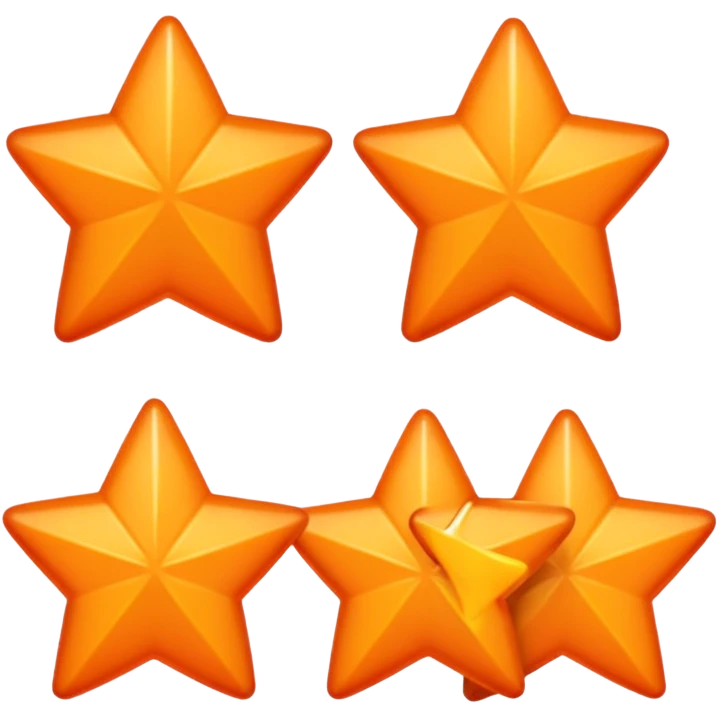 5 solid orange stars in a row emoji