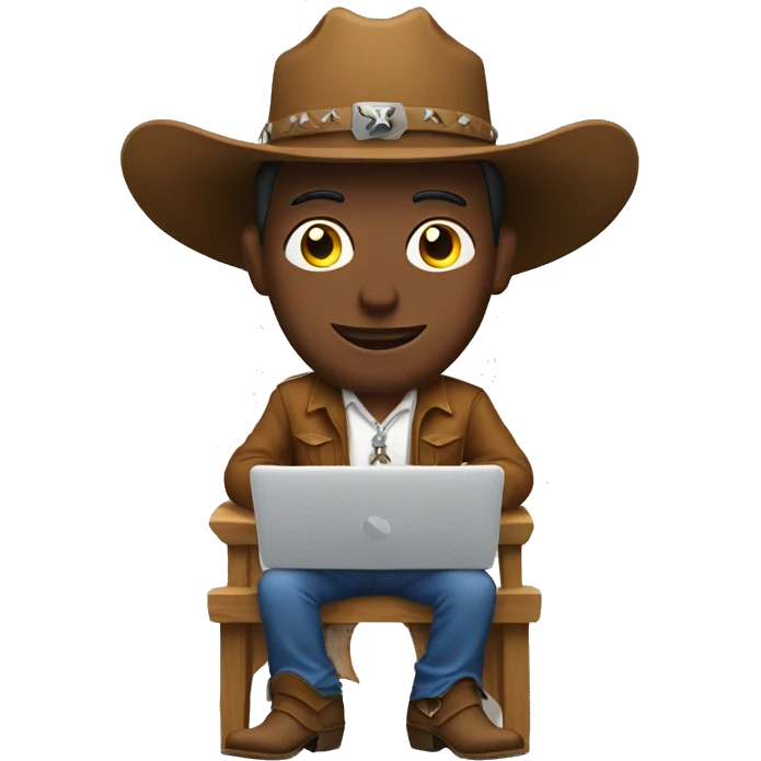 cowboy with a computer emoji