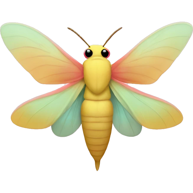 A rosy maple moth emoji