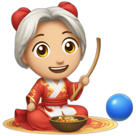 Chinois qui joue au jeux videos emoji