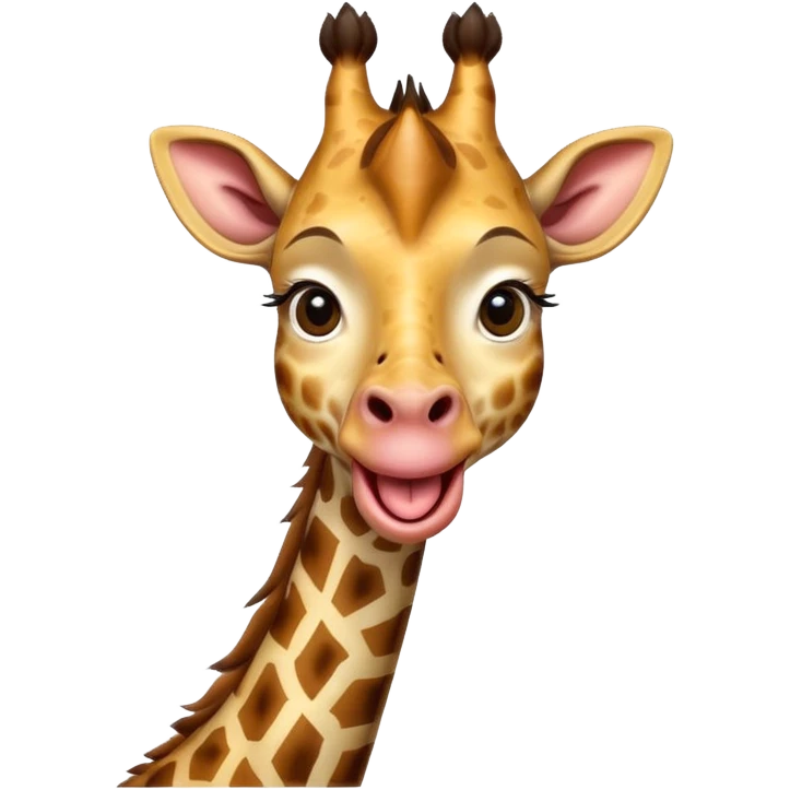 Giraffe sticking out her tongue excited emoji