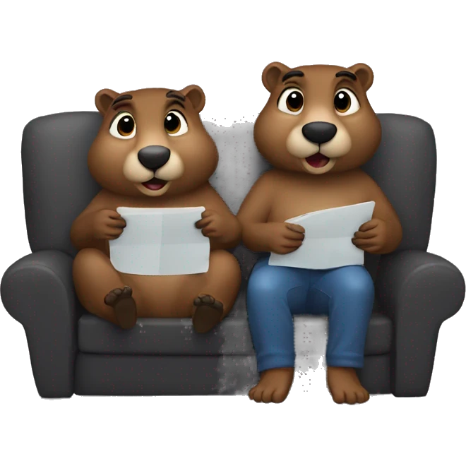 Groundhog couple Watching Tv series  emoji