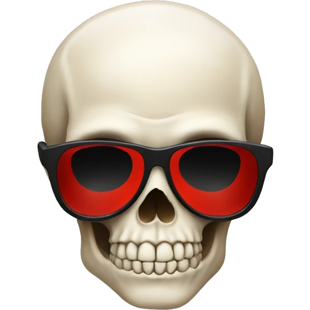 Skull colored in red with a black sunglasses  emoji