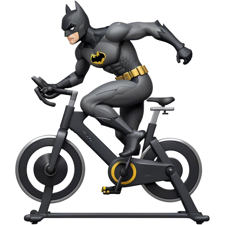 black Batman suit on a spinning bike emoji