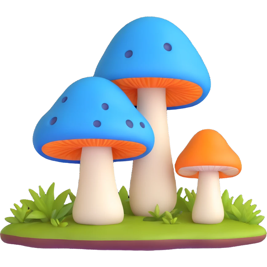blue mushroom emoji