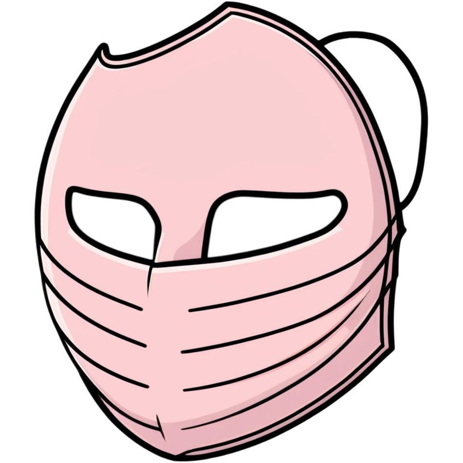light pink face mask isolated emoji