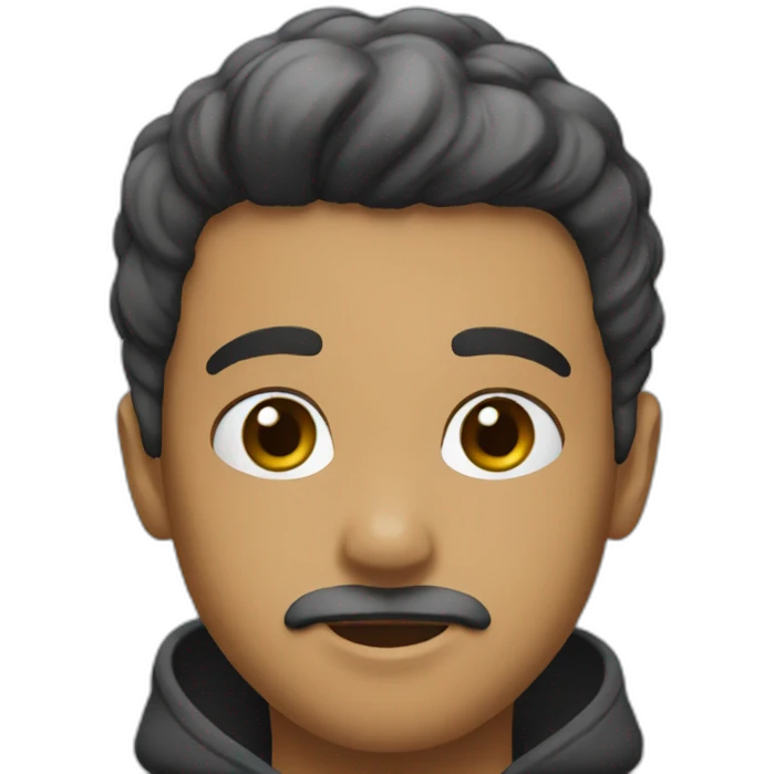 boy, black hair, almost bold, black small beard emoji