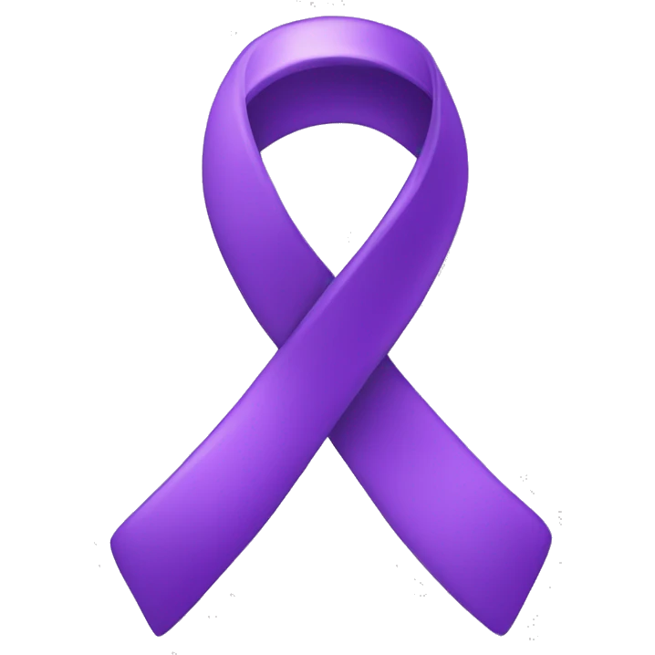 Purple awareness ribbon on transparent background emoji