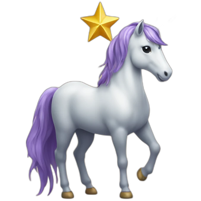 Licorne dorée avec des étoiles et des paul emoji