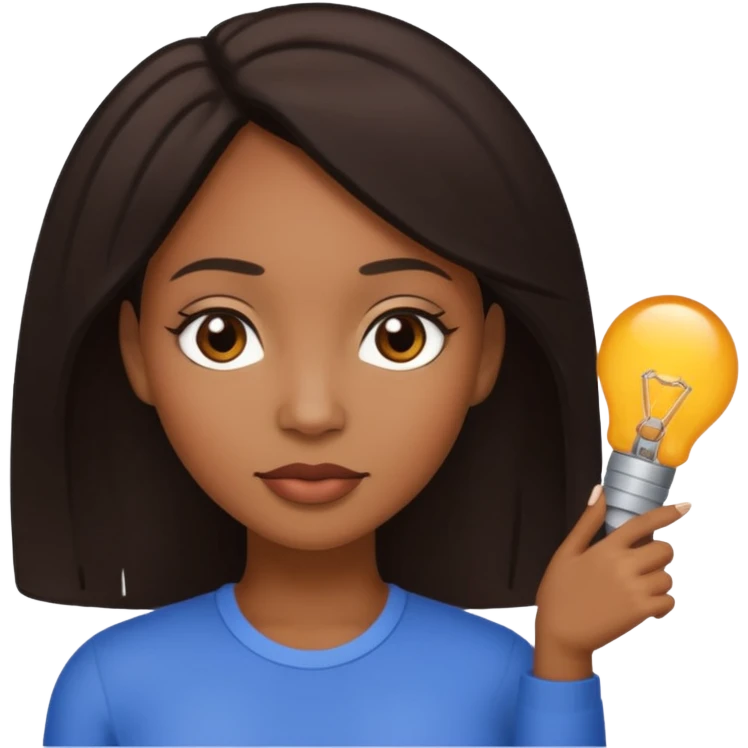 Light skinned tall black woman with bbl and dark brow hair emoji