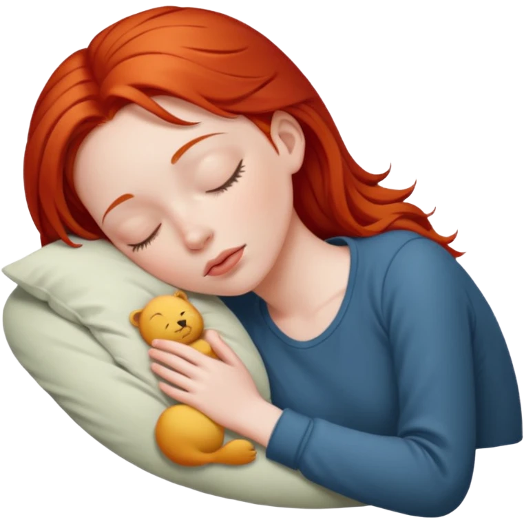 Chica pelirroja durmiendo  emoji