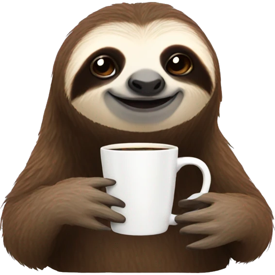 Sloth drinking coffee emoji