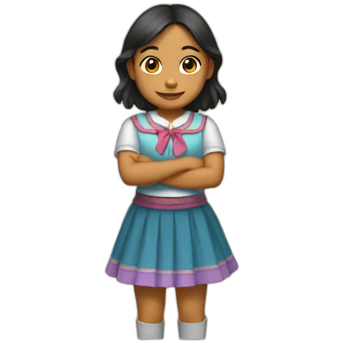 Niña tejiendo emoji