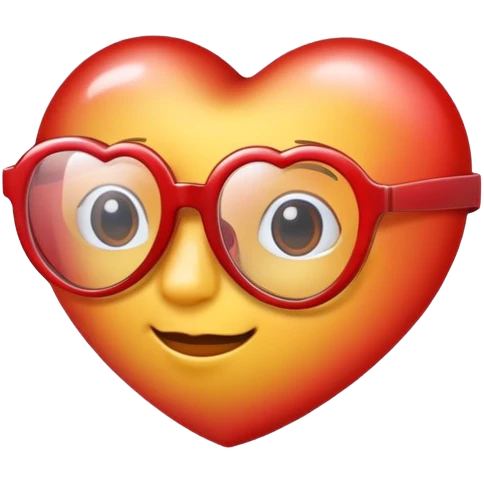 heart wearing glasses  emoji