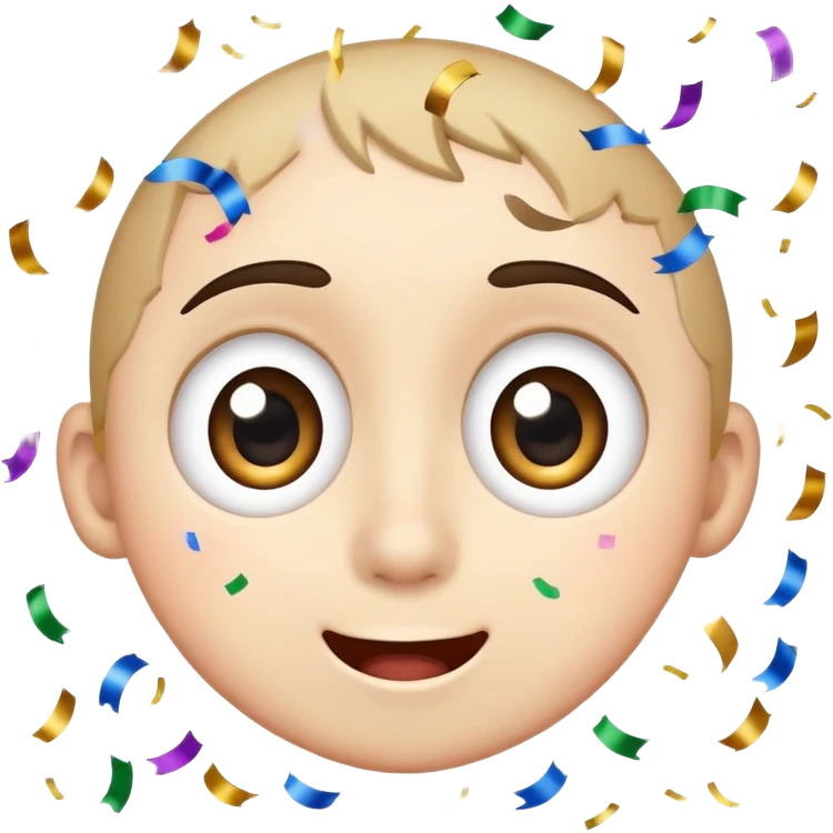 excited face with wide eyes and confetti emoji