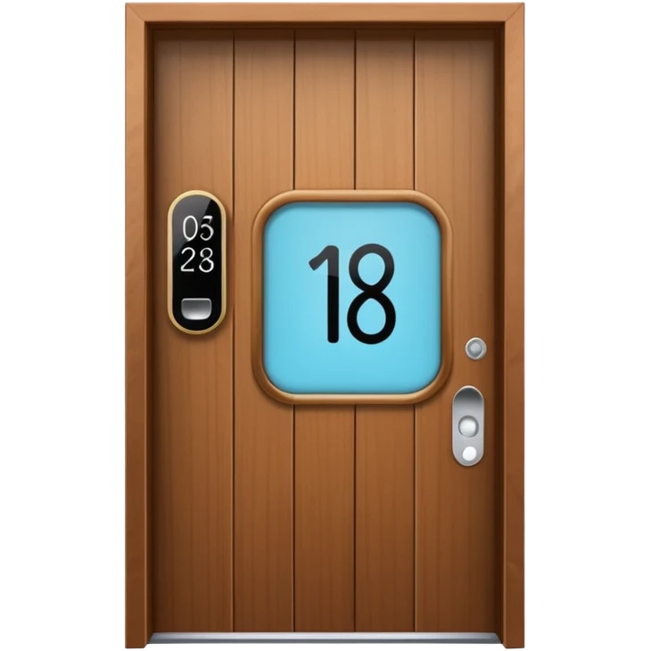 modern villa door number wood Japanese with smart screen lock emoji