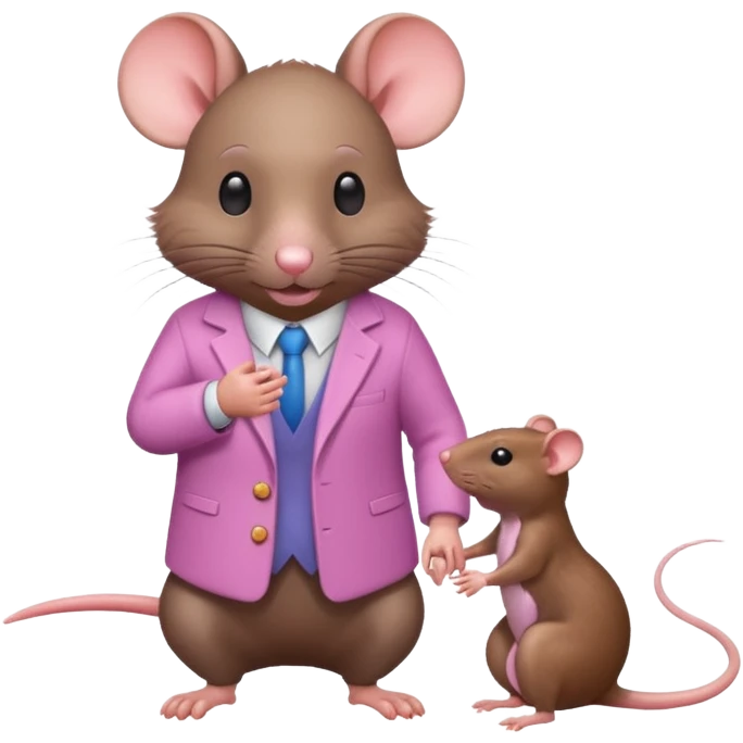 Rat that is petting miniature man emoji