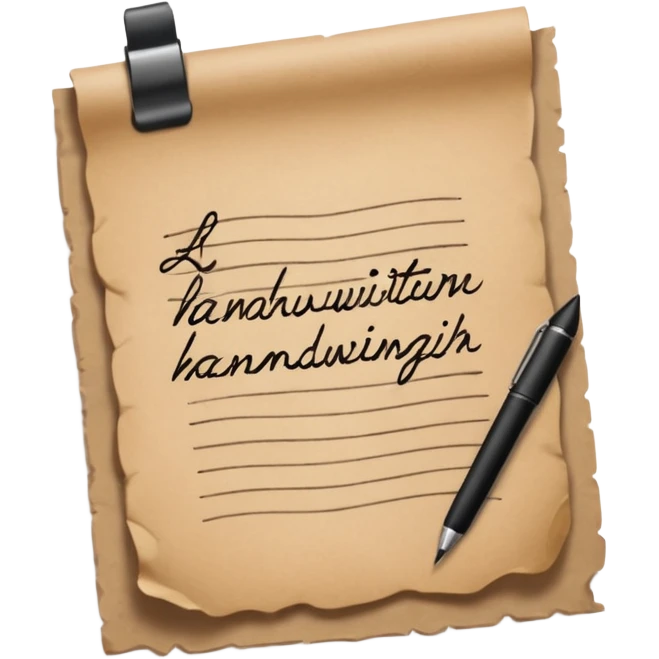hand writing on a piece of paper emoji