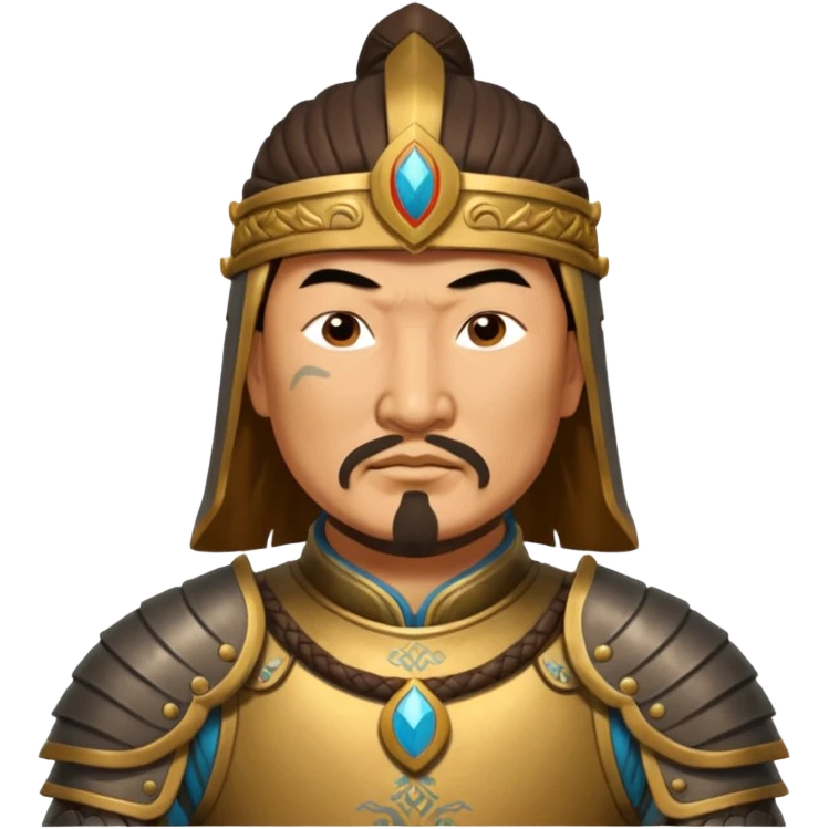 Genghis Khan in armor in 3/4 position emoji