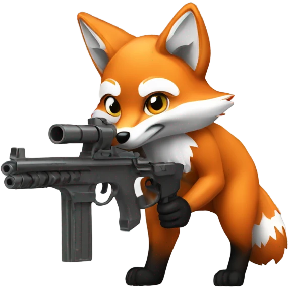 A fox with mini gun emoji