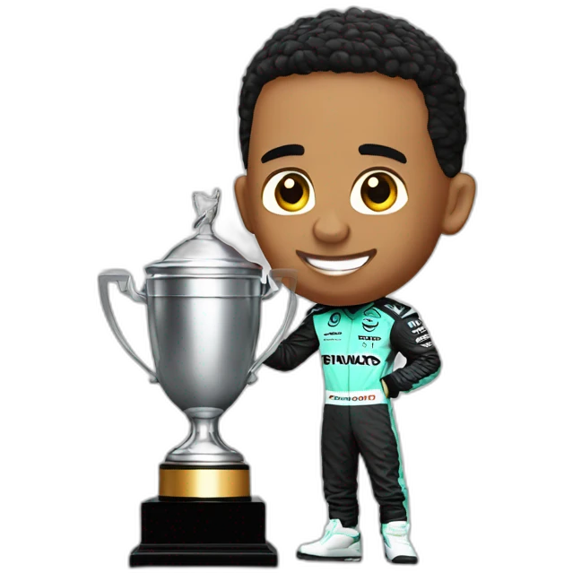 Lewis hamilton with trophy emoji