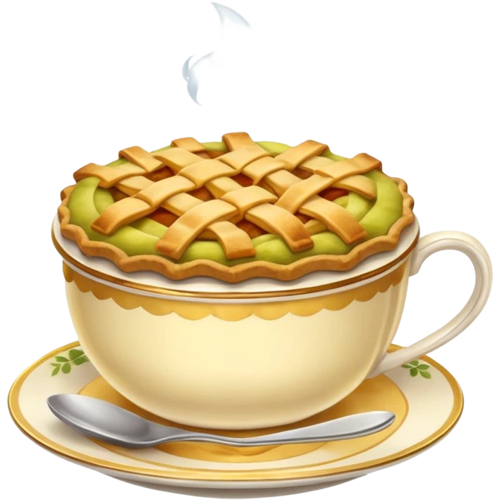 A tea cup with a apple pie emoji