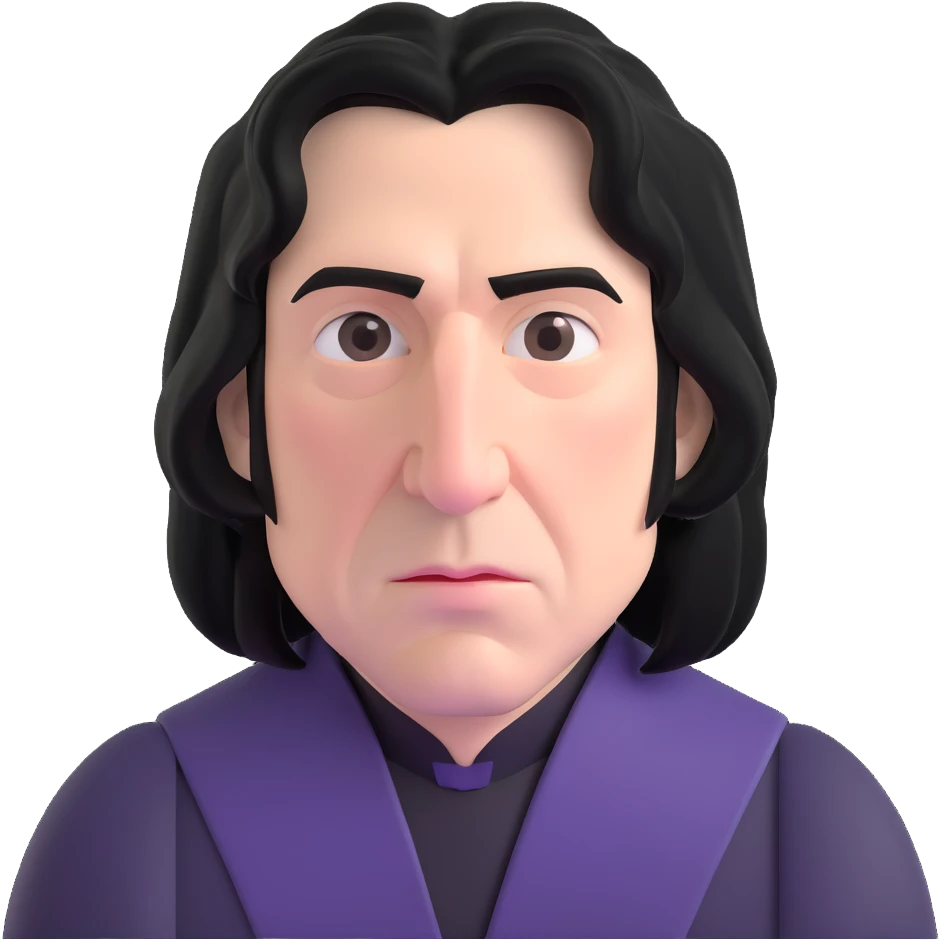 Professor Snape with hooked nose and black hair emoji