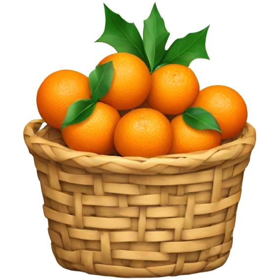 Christmas basket with tangerines emoji