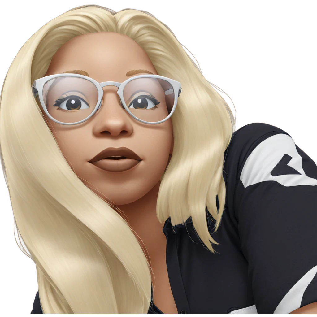 blonde girl with sunglasses emoji