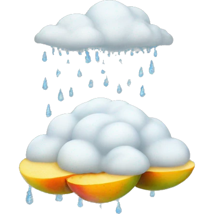 Mango cloud raining snow emoji