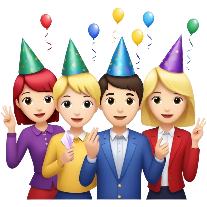Party celebration with confetti and balloons emoji