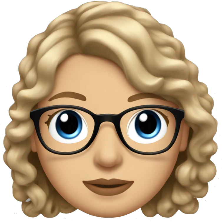 Taylor swift with blu eyes wearing glasses and shoulder length wavy hair  emoji