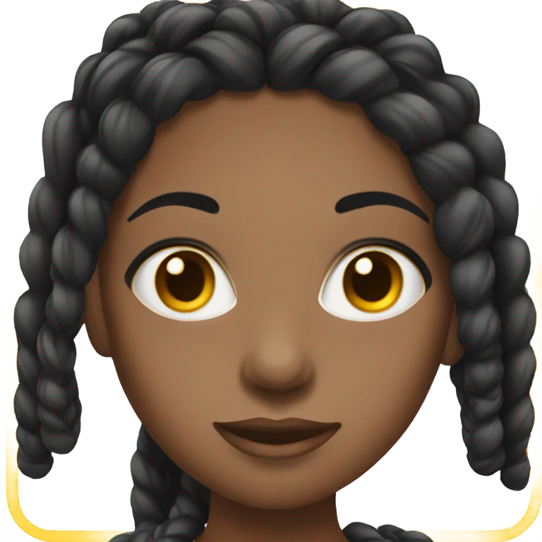 black woman with long black braids and lashes emoji