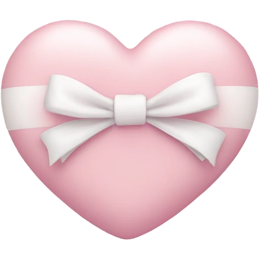 Pastel pink heart with white bow emoji