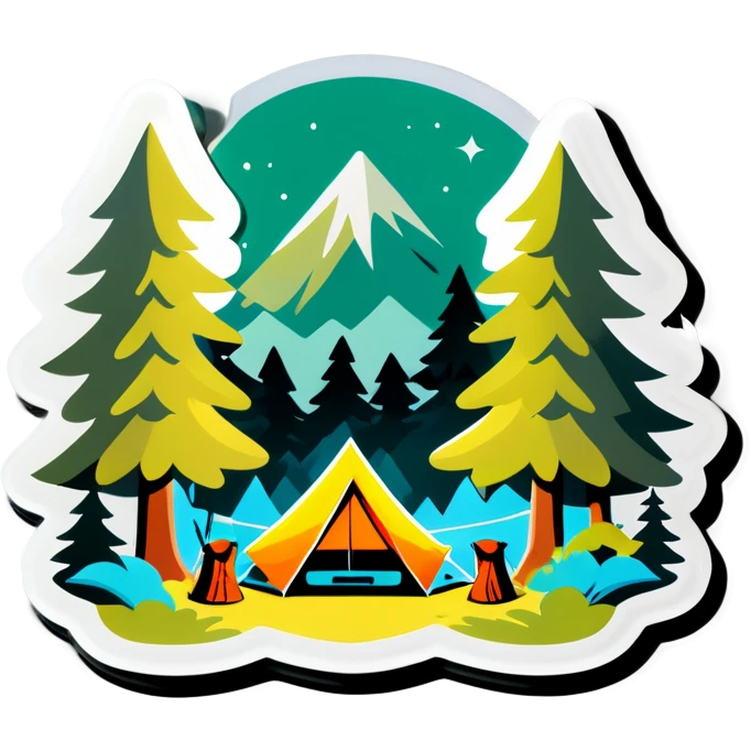 Camping in forest emoji