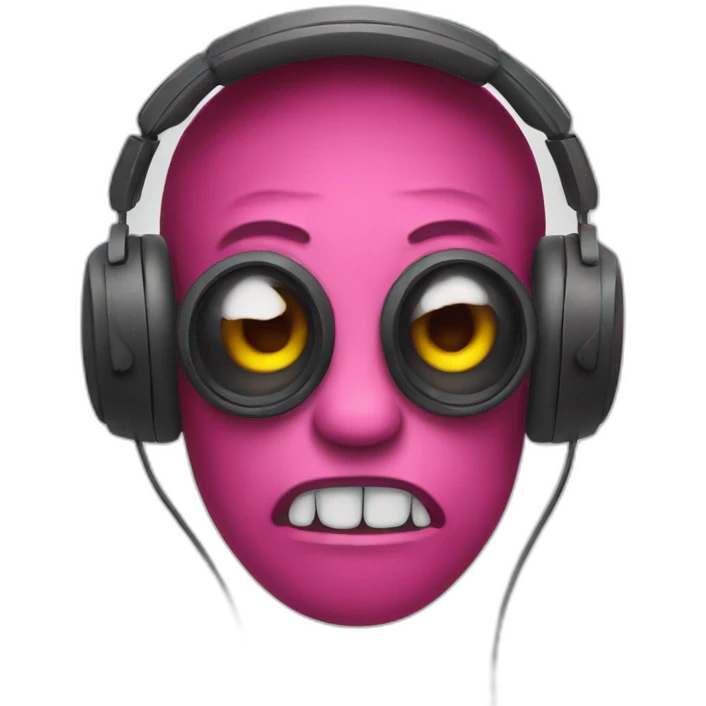 Monster wearing headphones  emoji