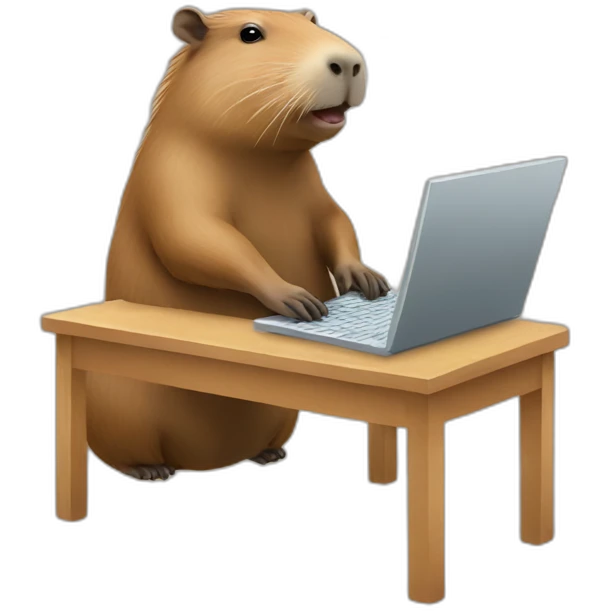 Capybara with computer emoji