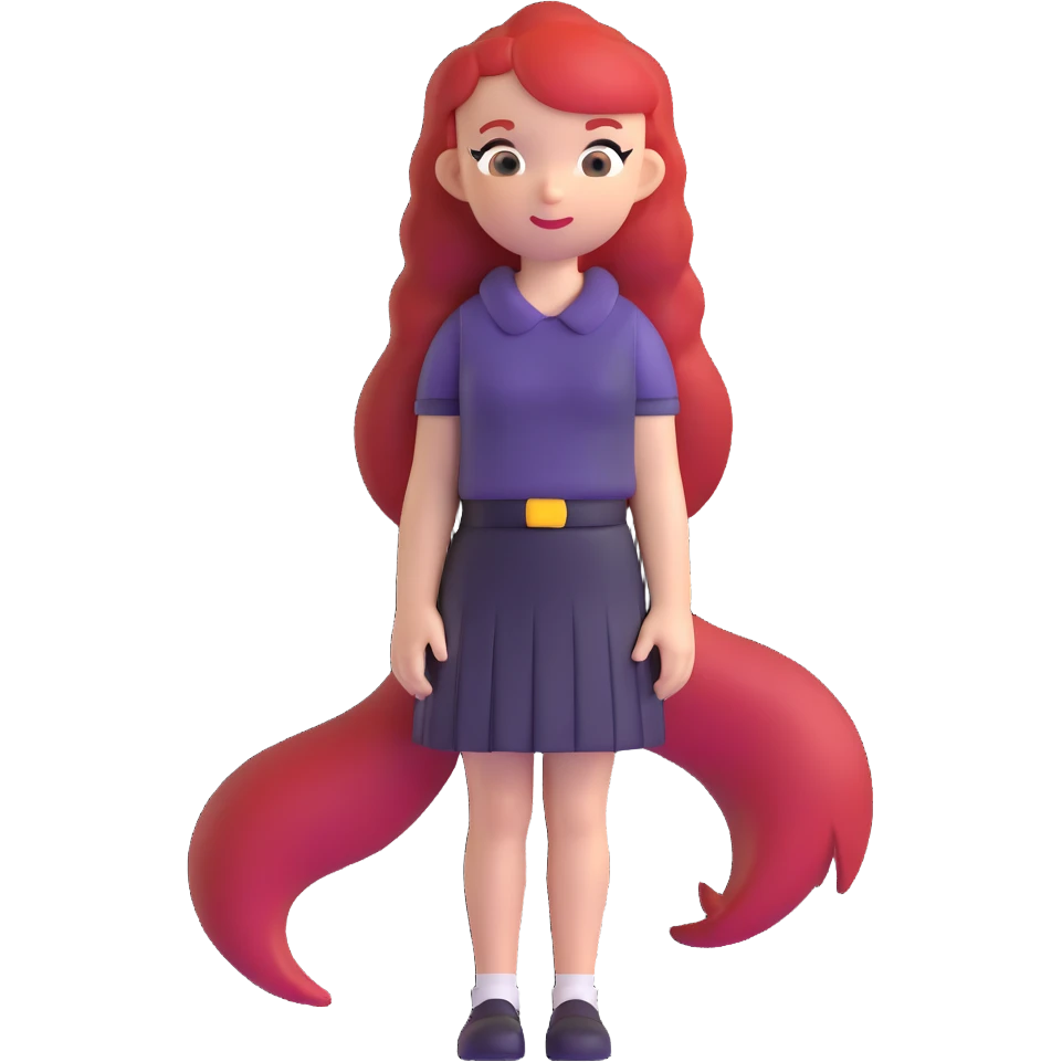 Y2K girl with red hair emoji