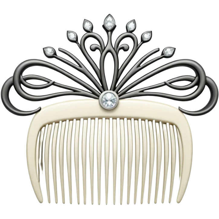 white hair comb with diamonds emoji