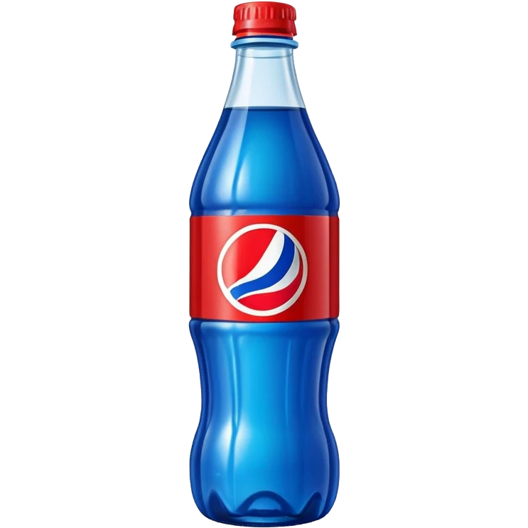 simplistic emoji of a Pepsi bottle, minimal details, bold colors, no text emoji