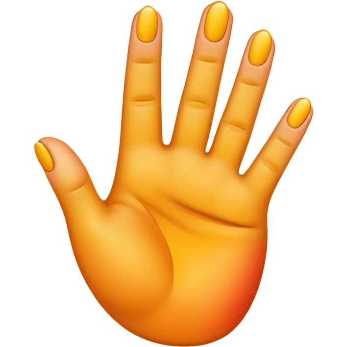 The image shows a modified emoji combination where a yellow hand emoji is positioned over a peach emoji. The hand’s fingers are spread emoji