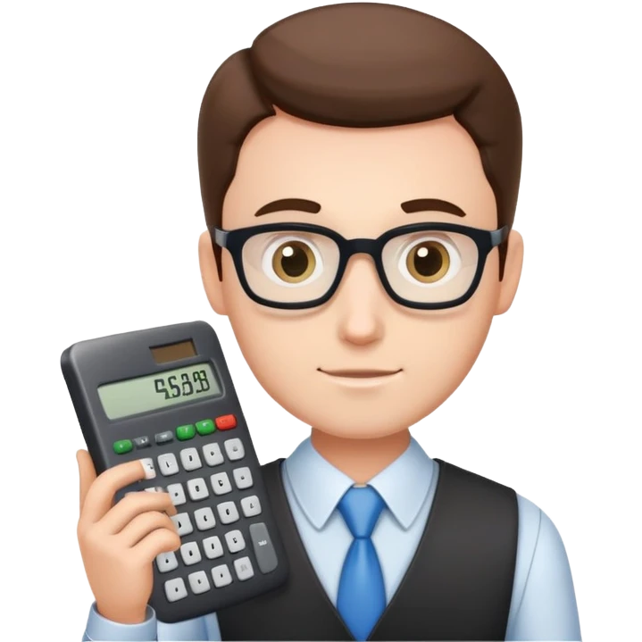 male accountant with calculator and spreadsheet emoji